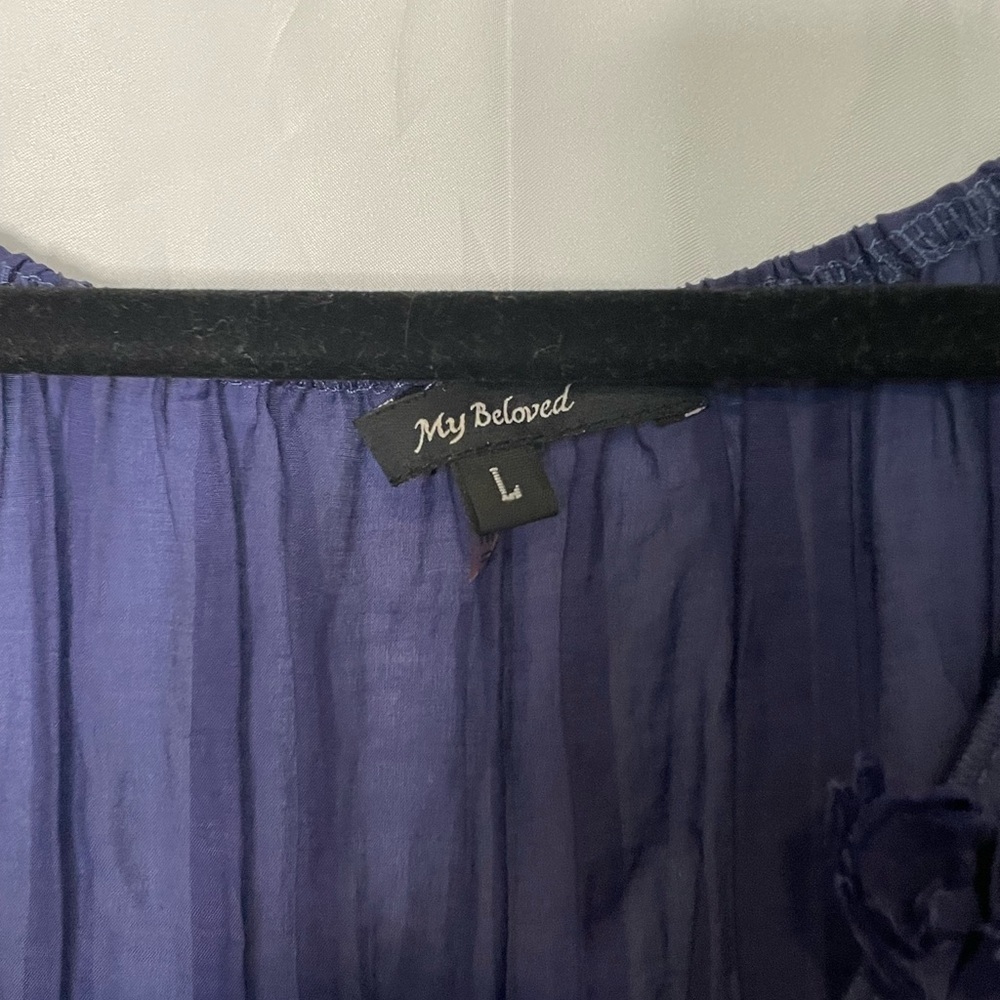 My Beloved/ floral dark blue tank top​​​​​​​​​​​​​ - Picture 4 of 8